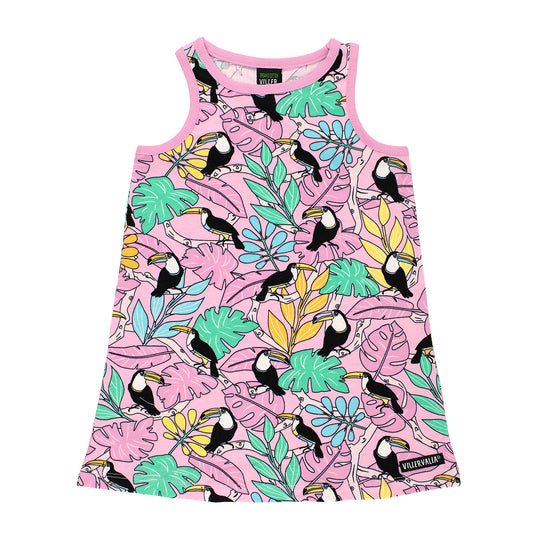Villervalla Dress RACERBACK-  Flamingo Toucan