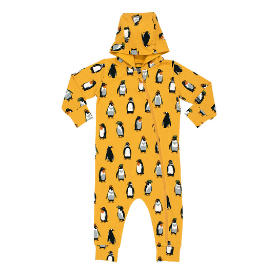 Villervalla Onesie With Hood -Penguin Saffron