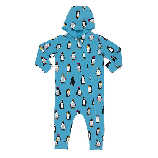 Villervalla Onesie With Hood -Penguin Sky