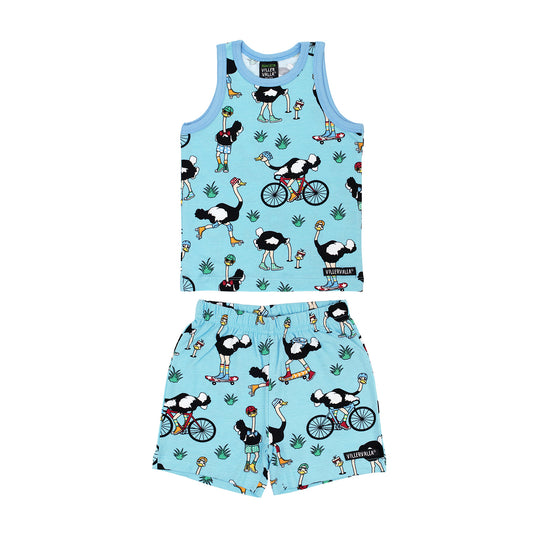 Villervalla Tank Top & Shorts Set - Ostrich Light Bay