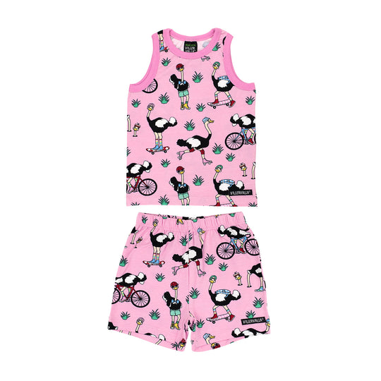 Villervalla Tank Top & Shorts Set - Ostrich Light Blossom