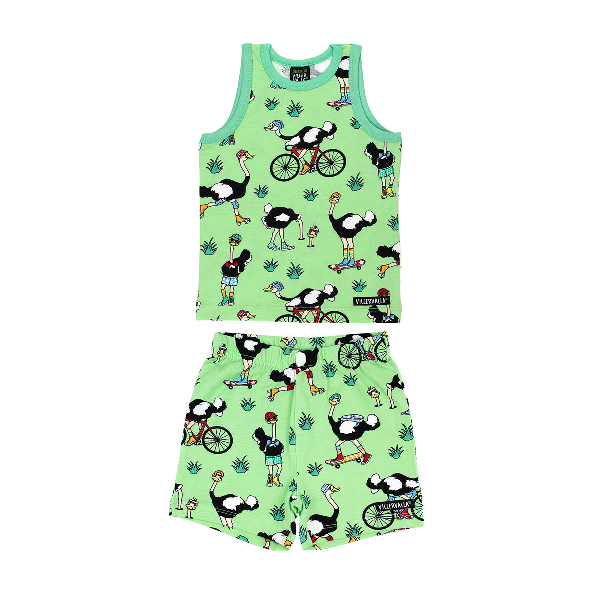 Villervalla Tank Top & Shorts Set - Ostrich Light Fern