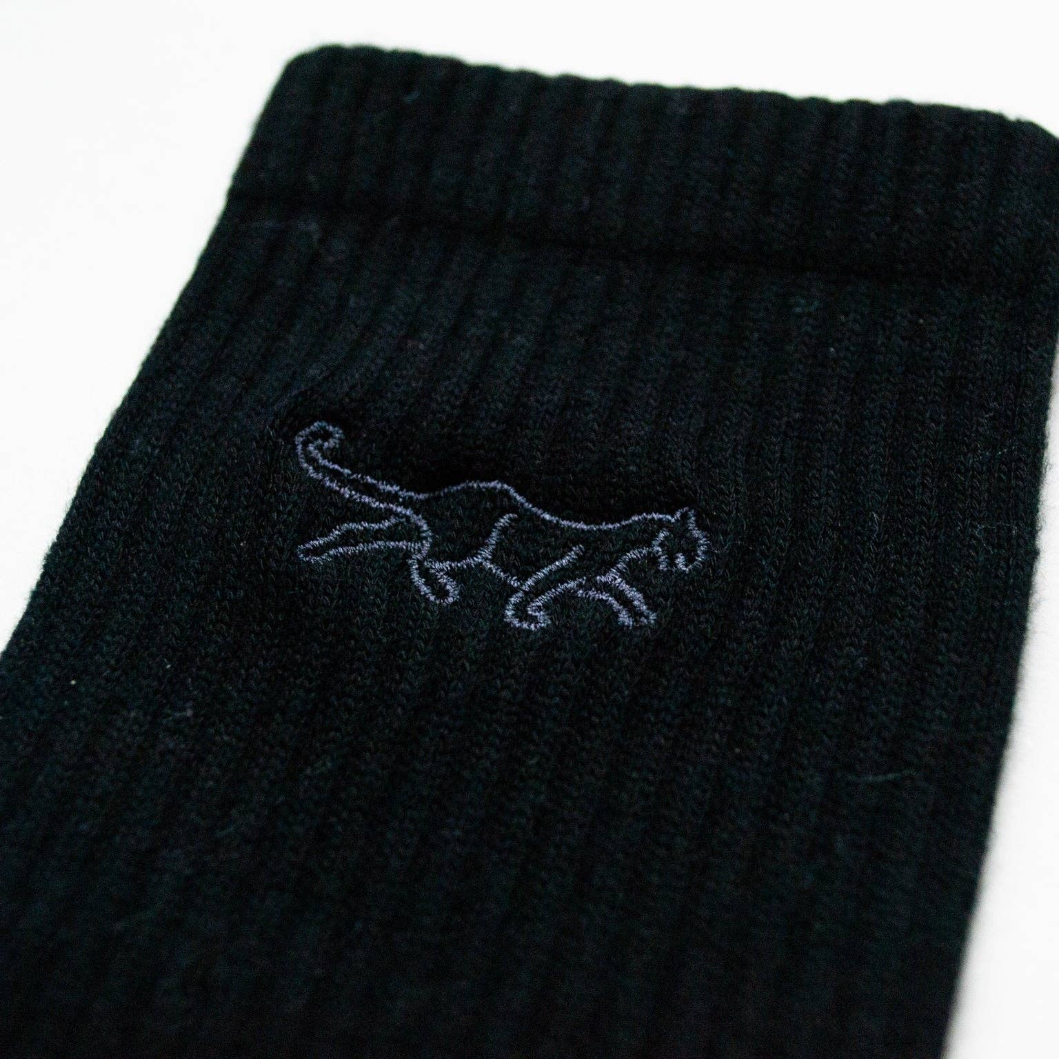 Black Socks: Black Panthers / Single Pair / UK Adult 4-7