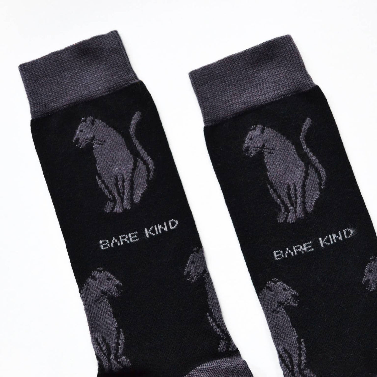 Bare Kind Adult Bamboo Socks - Black Panthers - Adult 4-7