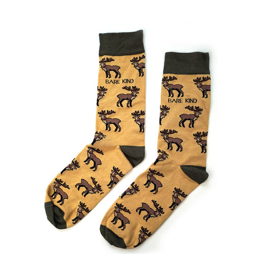 Bare Kind Deer Socks | Bamboo Socks | Brown Socks | Highland Socks: UK Adult 4-7