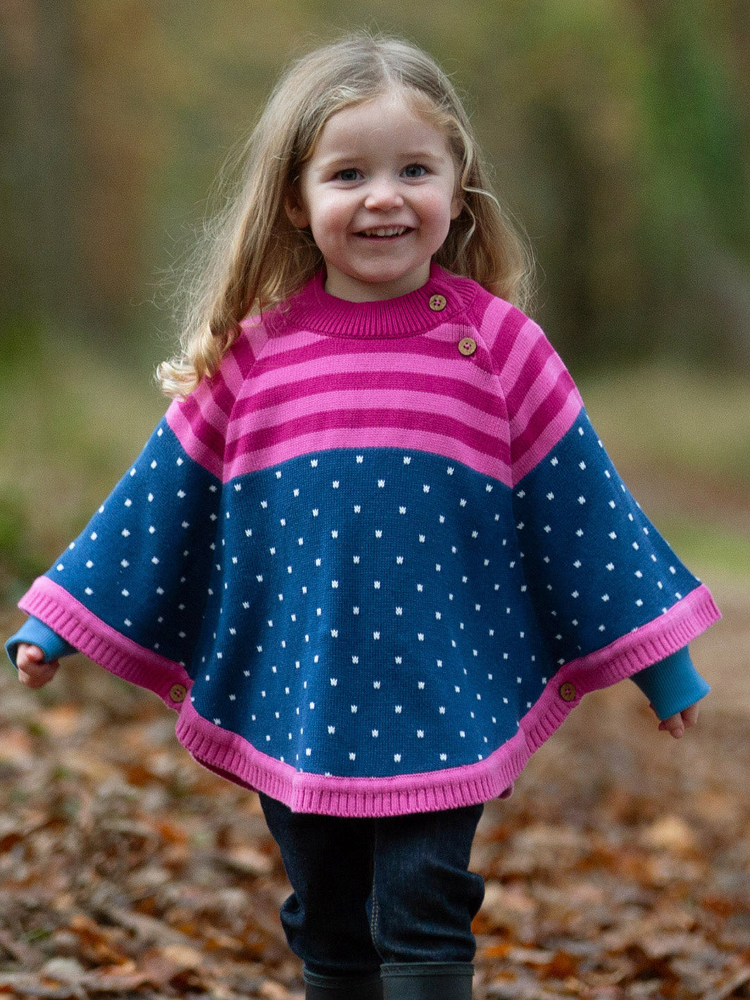 Kite Berry Blush Poncho - Navy