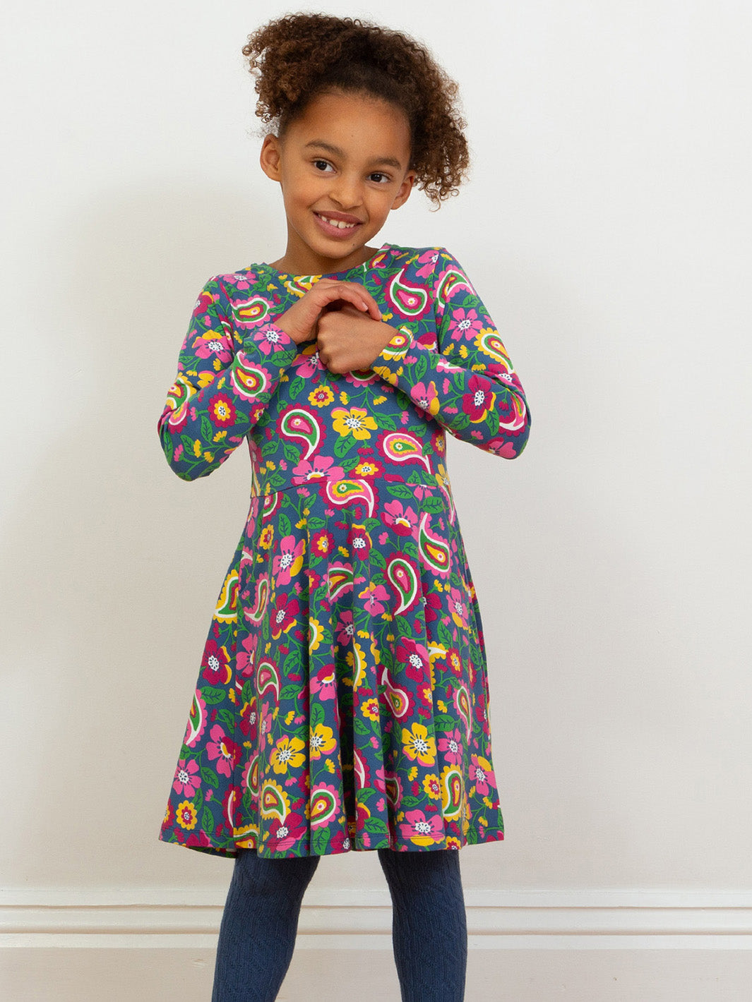 Kite Skater Dress Long Sleeve - Paisley Pop Multi