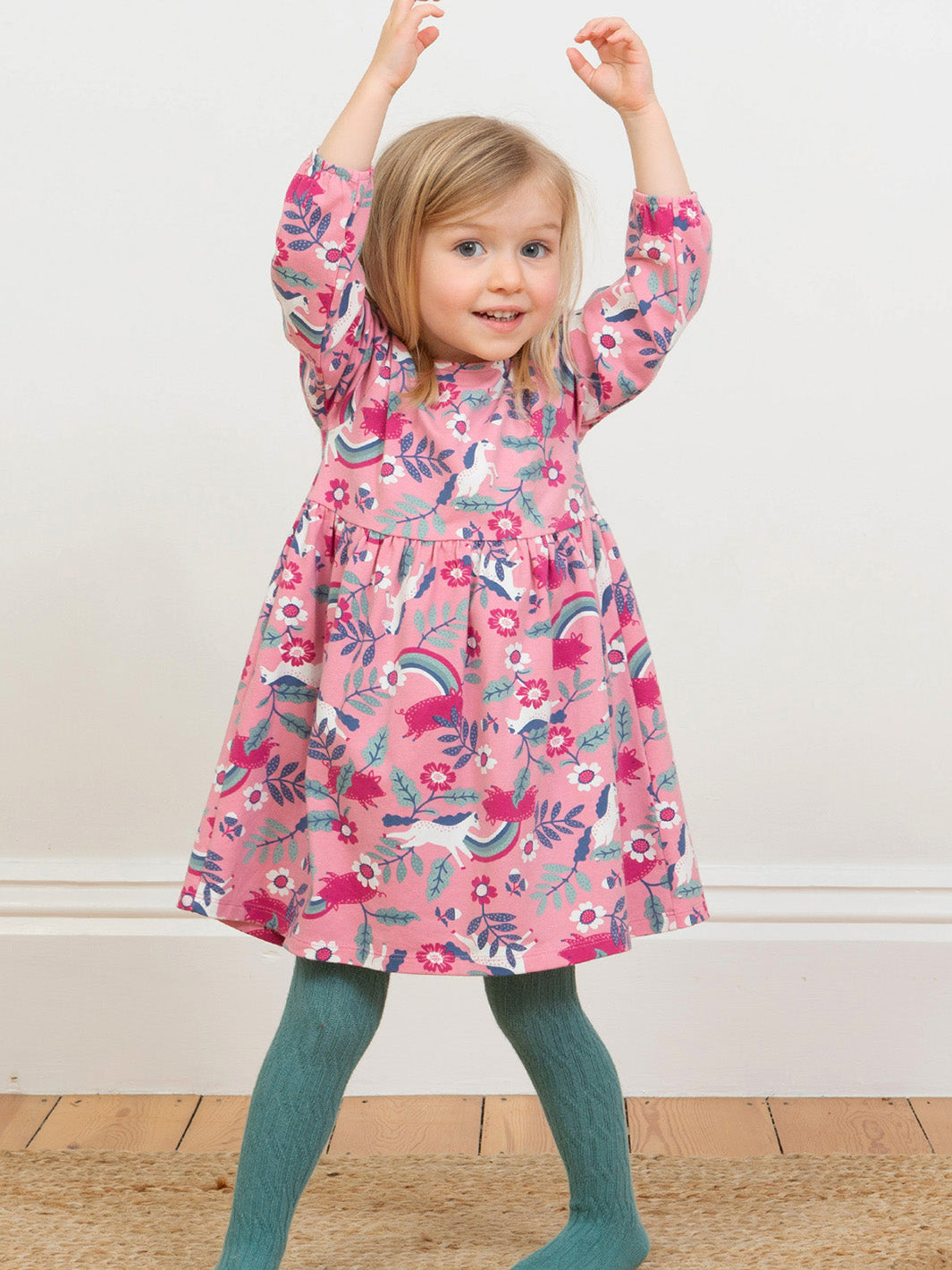 Kite Dress Long Sleeve - Pig Pannage Pink