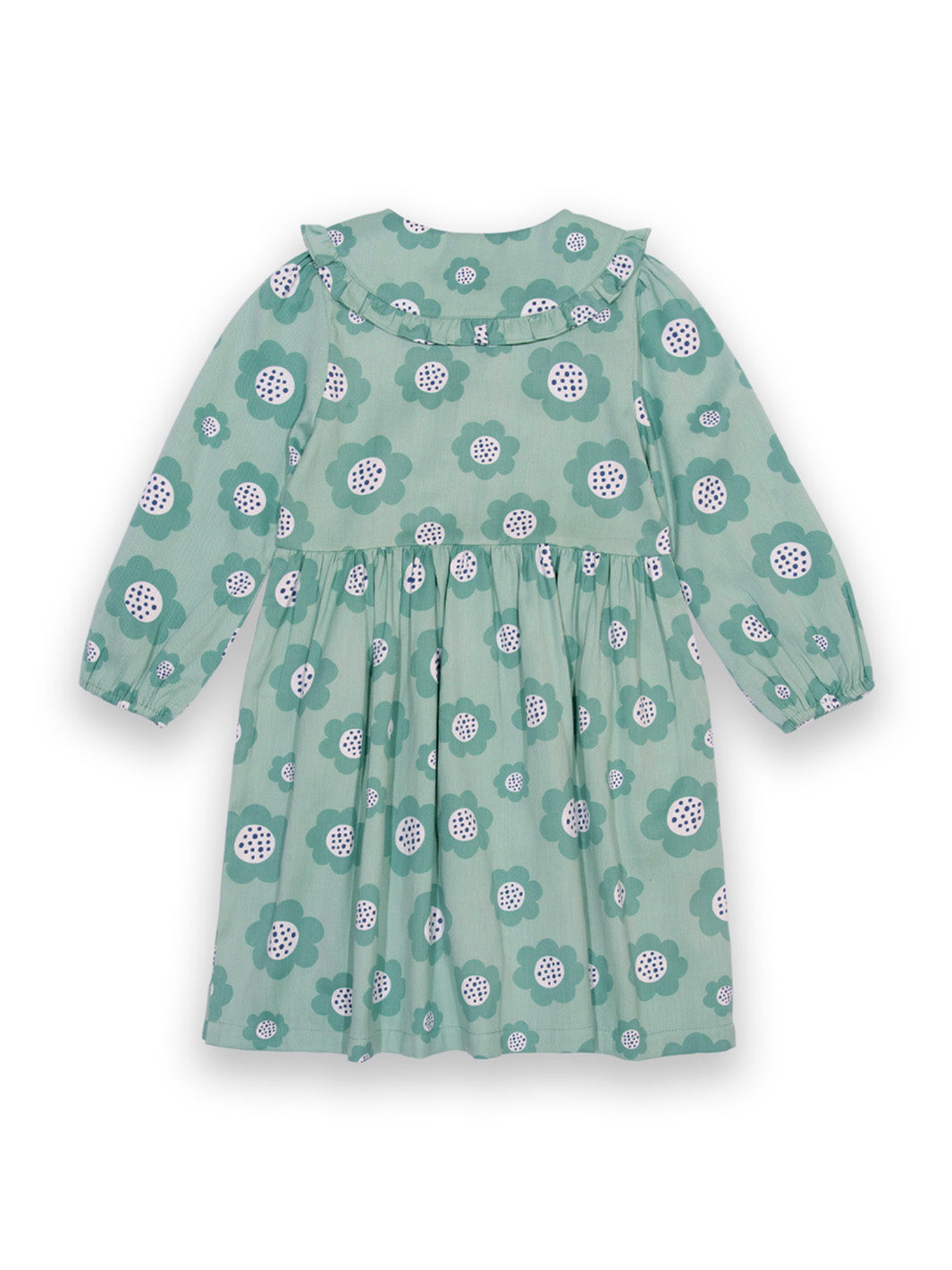 Kite Collar Dress Long Sleeve - Dolly Big Bloom Green