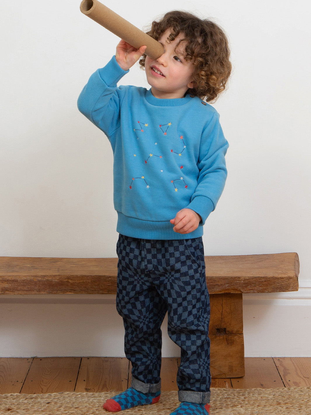 Kite Denim Pull Ups - Chequerboard Blue