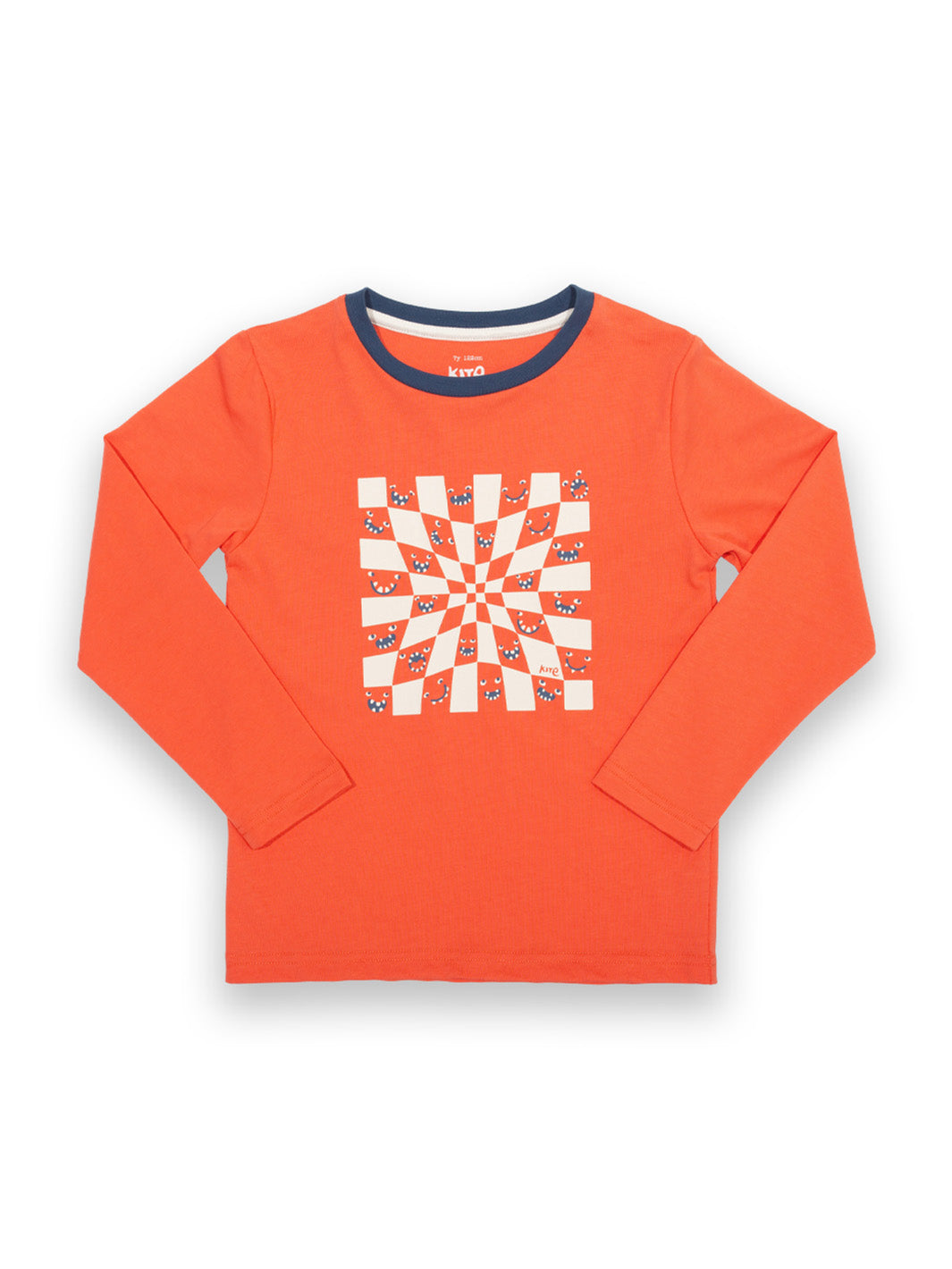 Kite T-Shirt Long Sleeve - Chequerboard Champ Orange