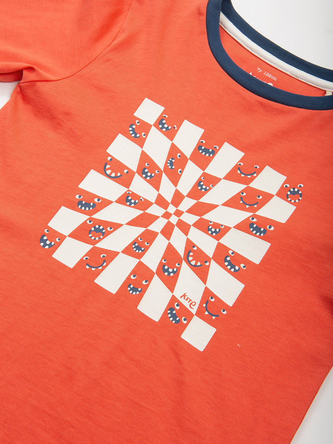Kite T-Shirt Long Sleeve - Chequerboard Champ Orange