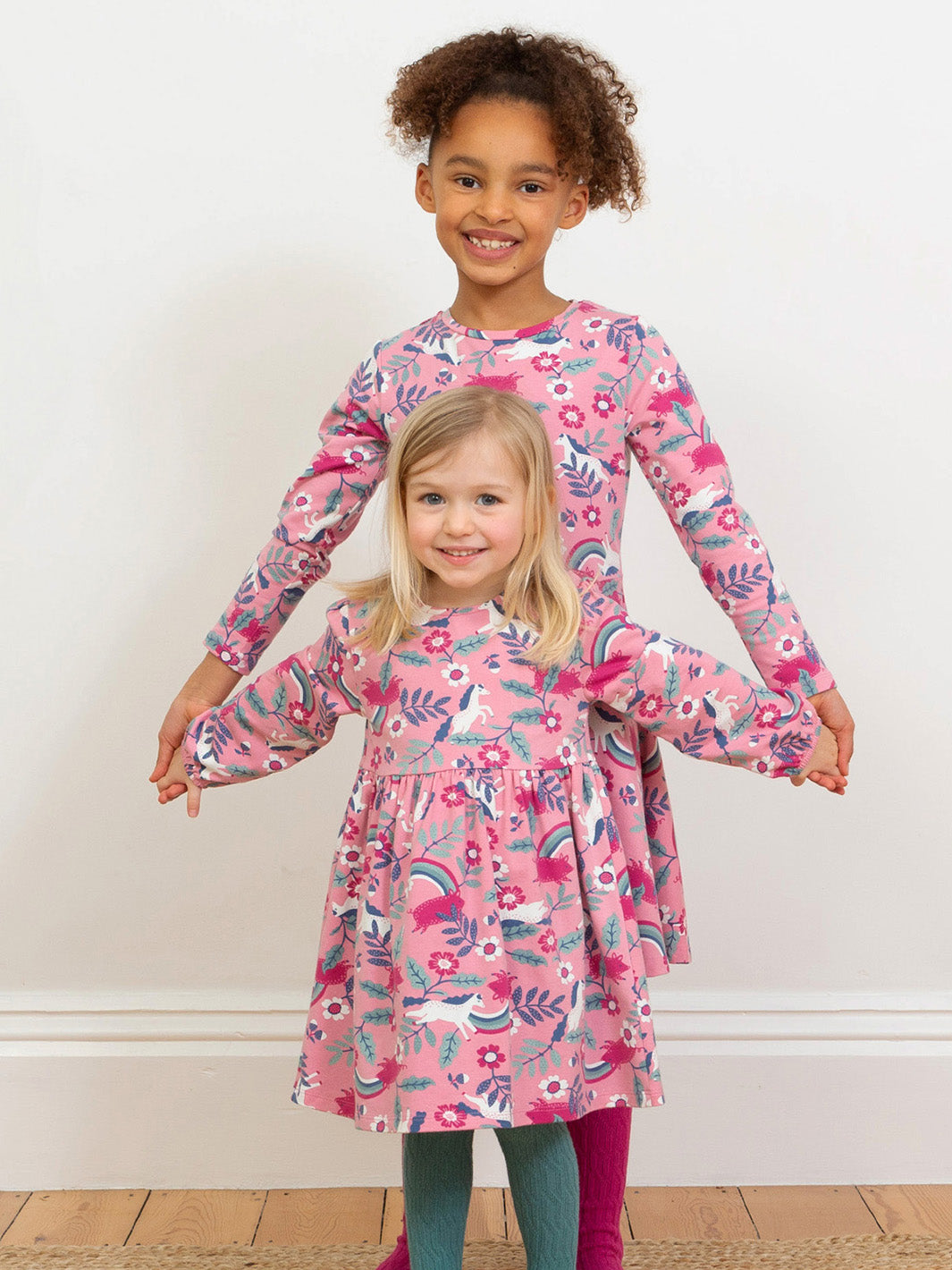 Kite Skater Dress Long Sleeve - Pig Pannage Pink