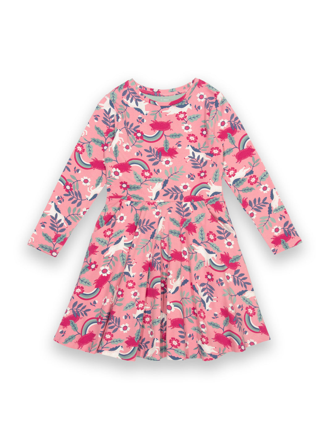 Kite Skater Dress Long Sleeve - Pig Pannage Pink