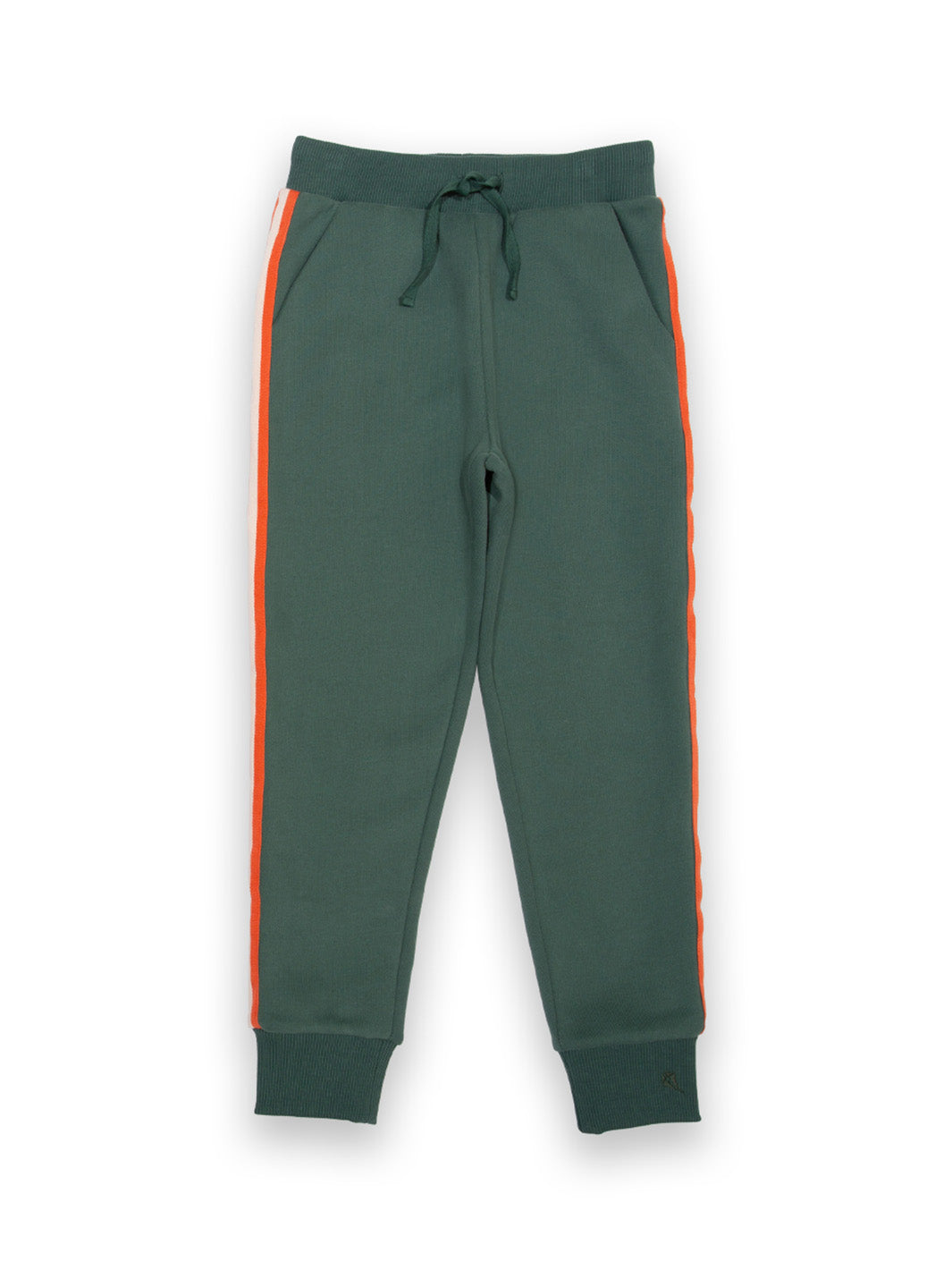 Kite Pine Green side stripe joggers in gentle organic cotton at The Thrifty Stork