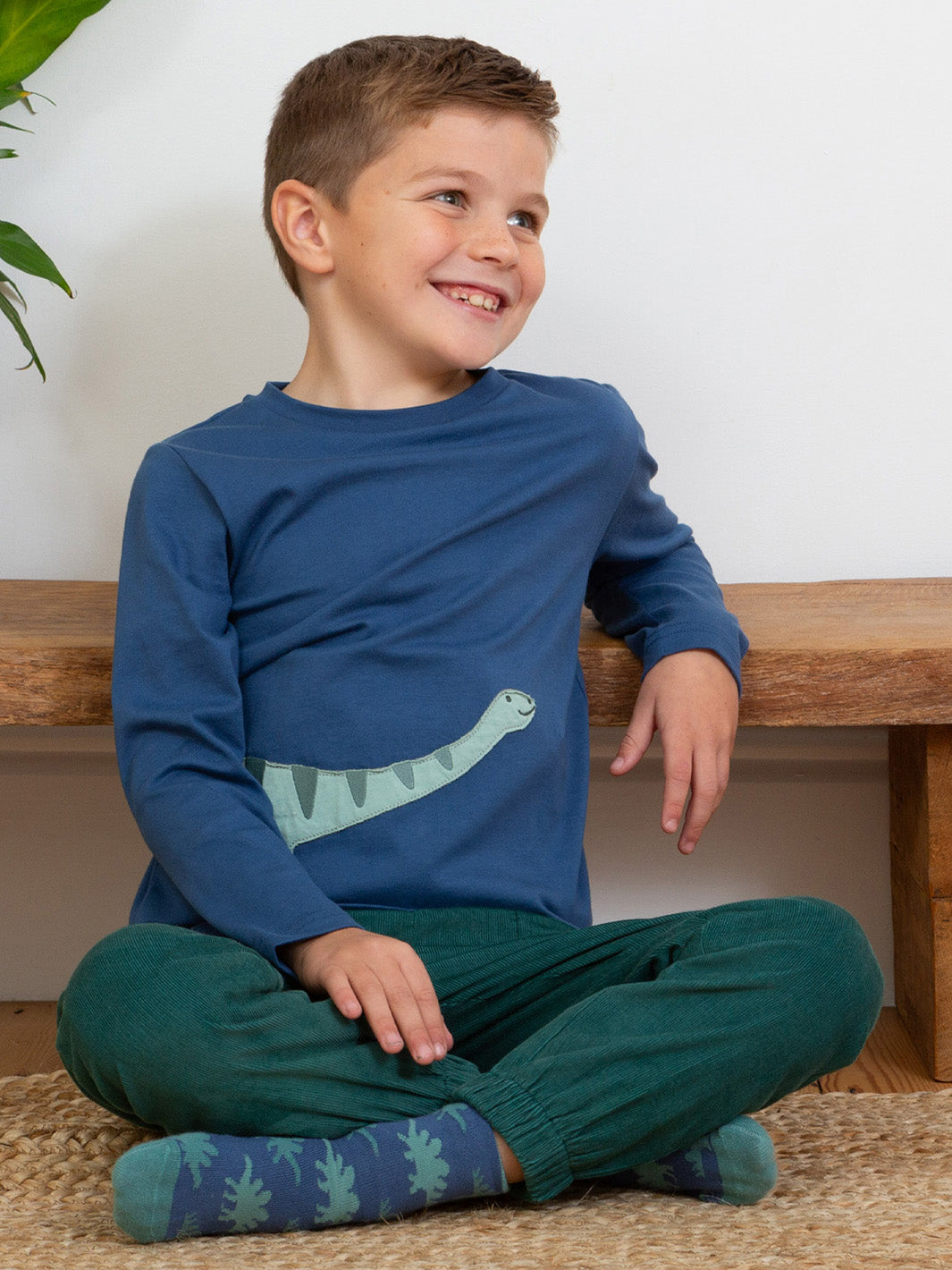 Kite T-Shirt Long Sleeve - Dippy Dino Navy