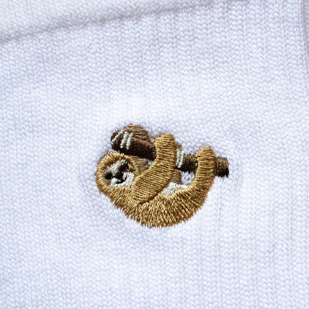 Bare Kind Adult Bamboo Ribbed Socks - White Sloth - Adult 7-11