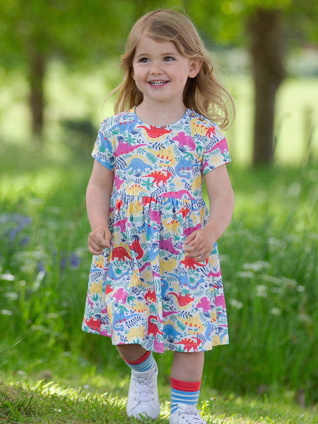 Kite Dress Short Sleeve - Dino Day Multi
