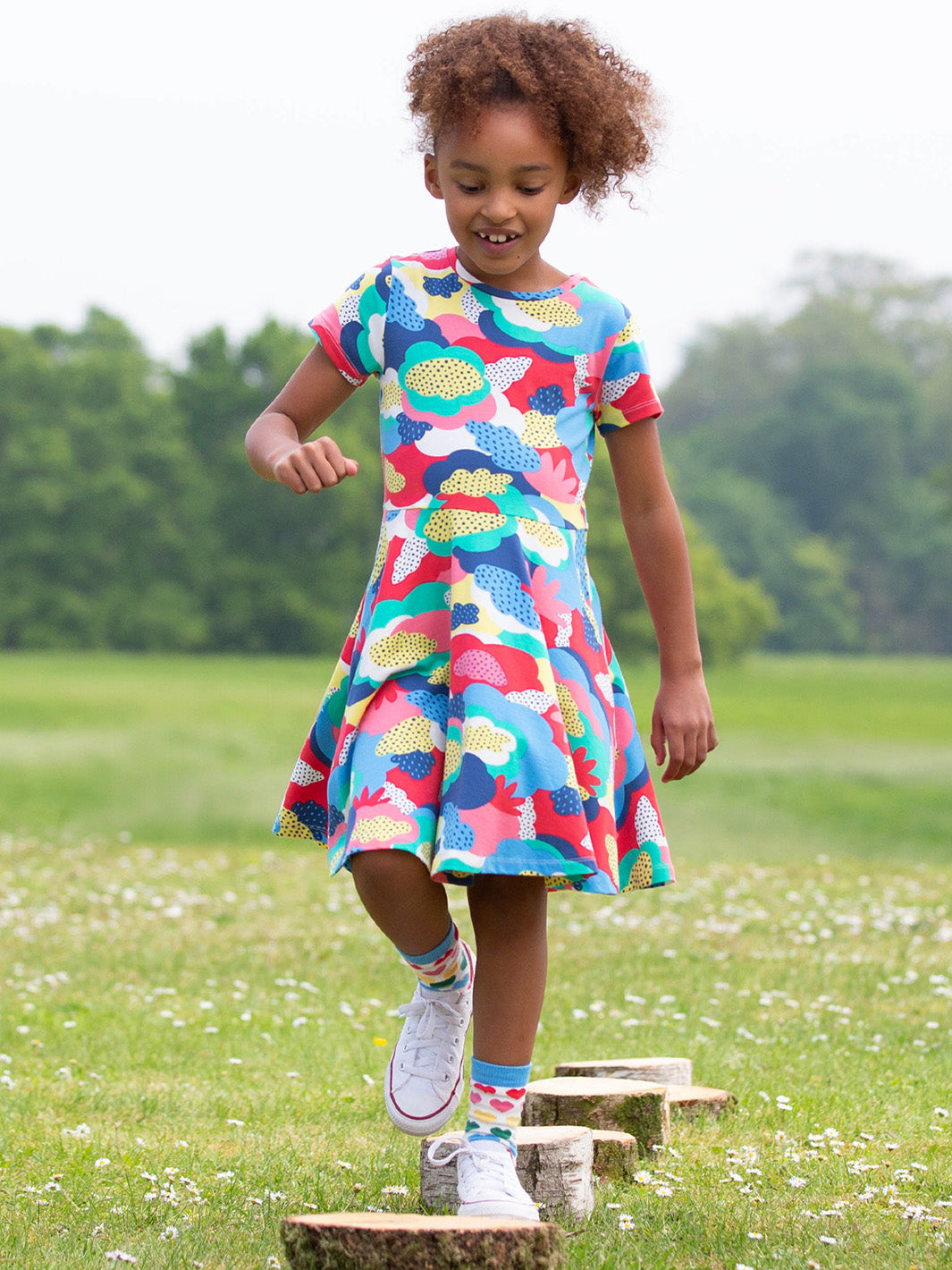 Kite Skater Dress Short Sleeve - Super Doodle Multi