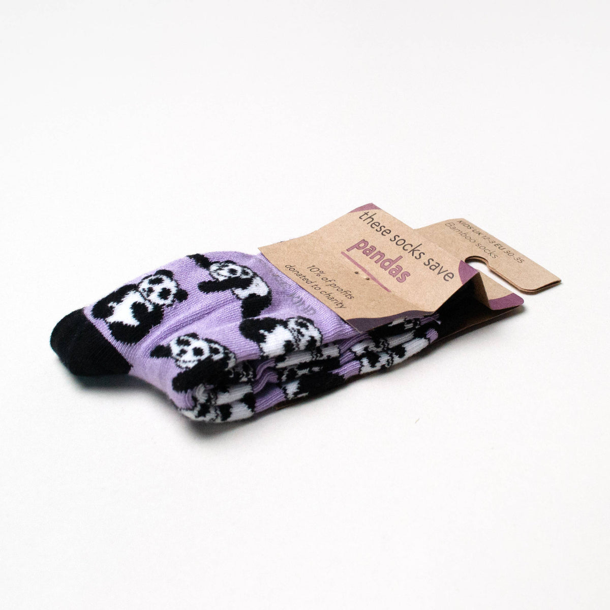 Bare Kind Kids Bamboo Socks - Lilac Panda - Age 6-8 Years / Kids 9-12