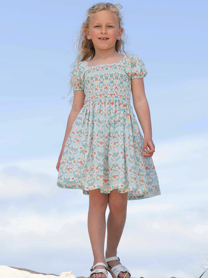 Kite Shirred Dress Short Sleeve - Ele Oasis Multi