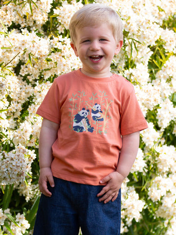 Kite T-Shirt Short Sleeve - Panda Pals Orange