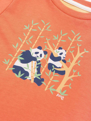 Kite T-Shirt Short Sleeve - Panda Pals Orange
