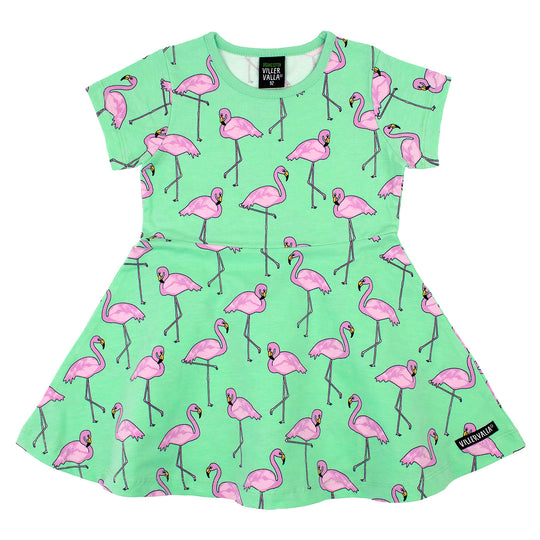 Villervalla Half Circle Dress Short Sleeve - Flamingo