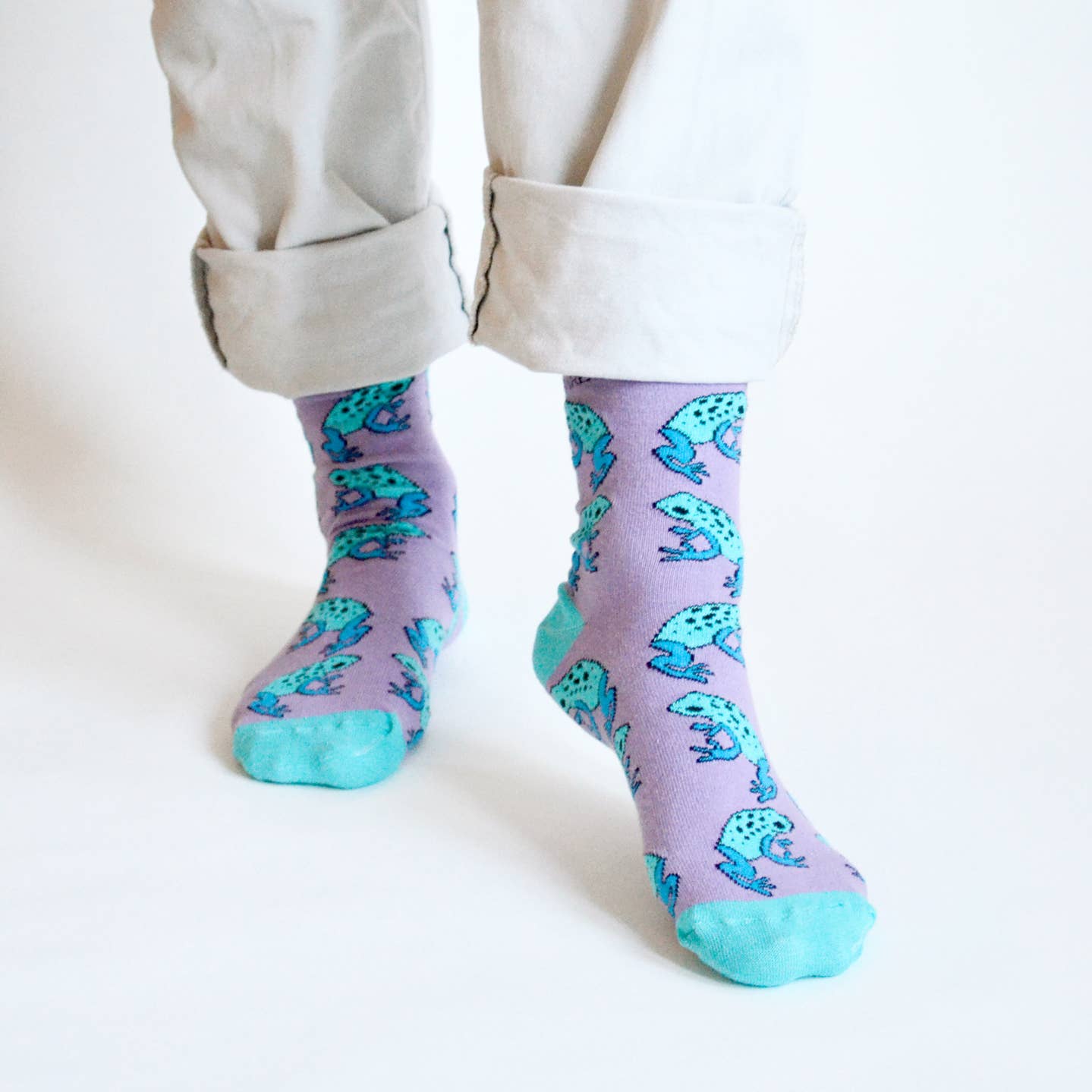 Pond Socks: Frogs / Single Pair / UK Adult 4-7