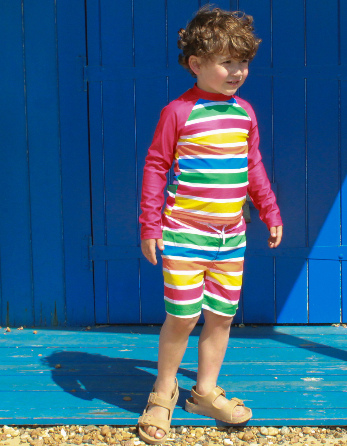 Toby Tiger Organic Swim Shorts - Happy Stripe
