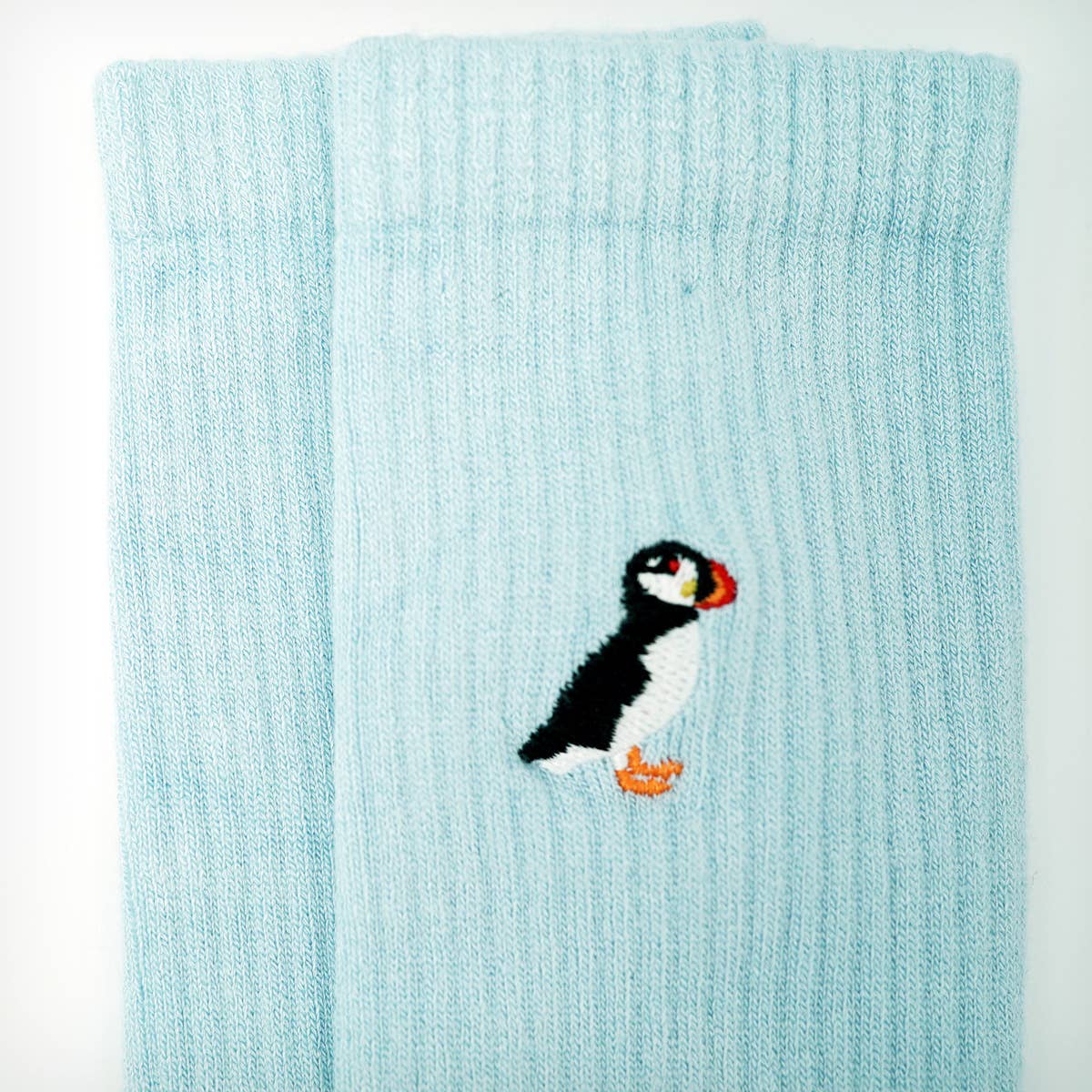 Bare Kind Adult Bamboo Ribbed Socks - Blue Puffin - Adult 4-7
