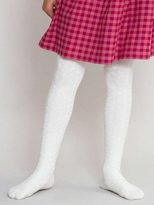 Kite Cable Tights - Off White (GOTS)
