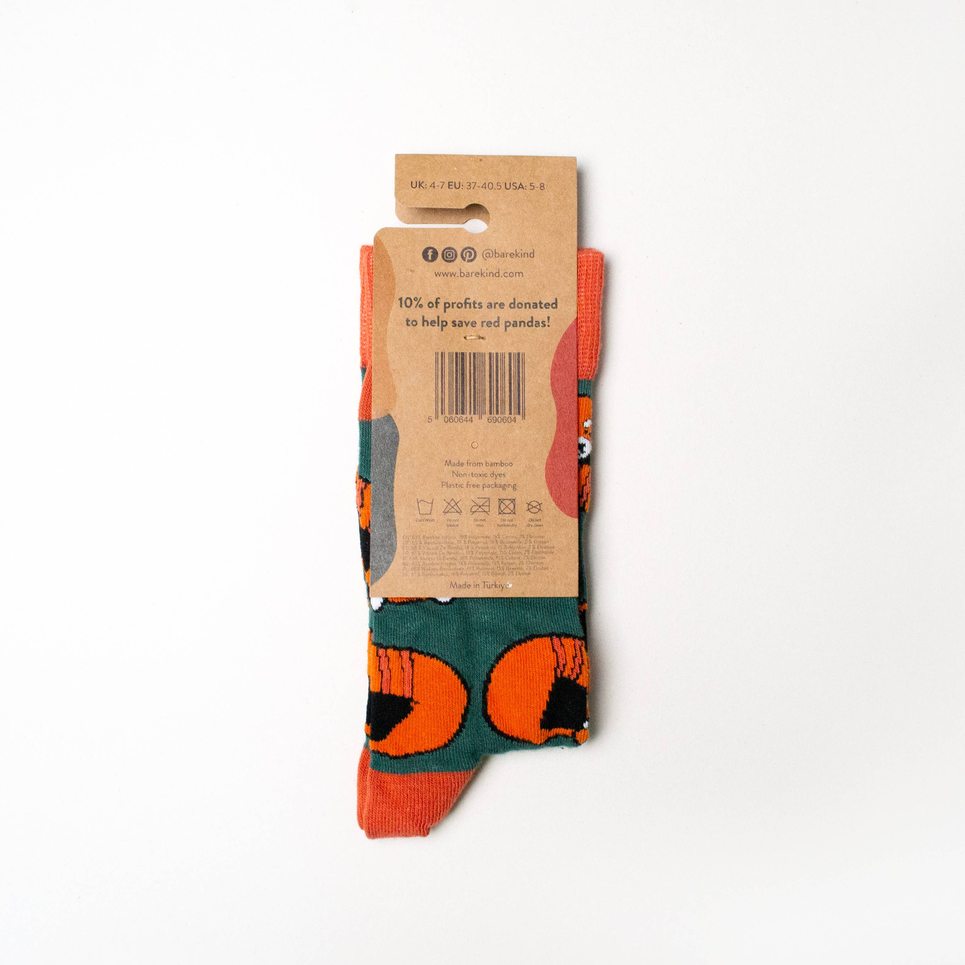 Green Socks: Red Pandas / Single Pair / UK Adult 4-7