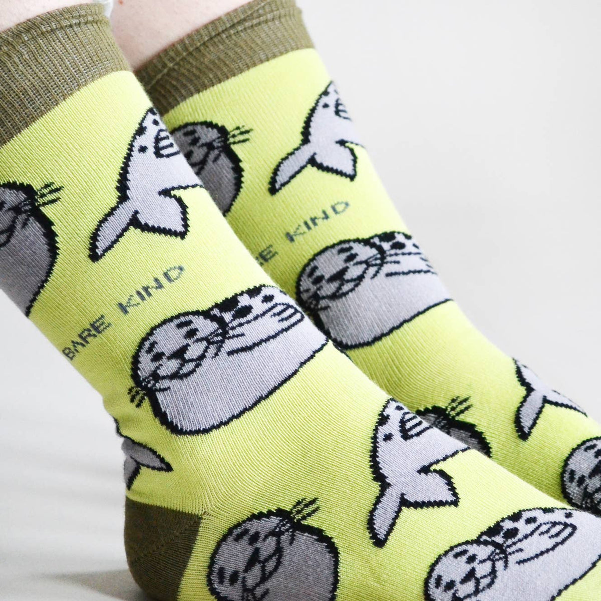 Bare Kind Adult Bamboo Socks - Green Seal - Adult 7-11