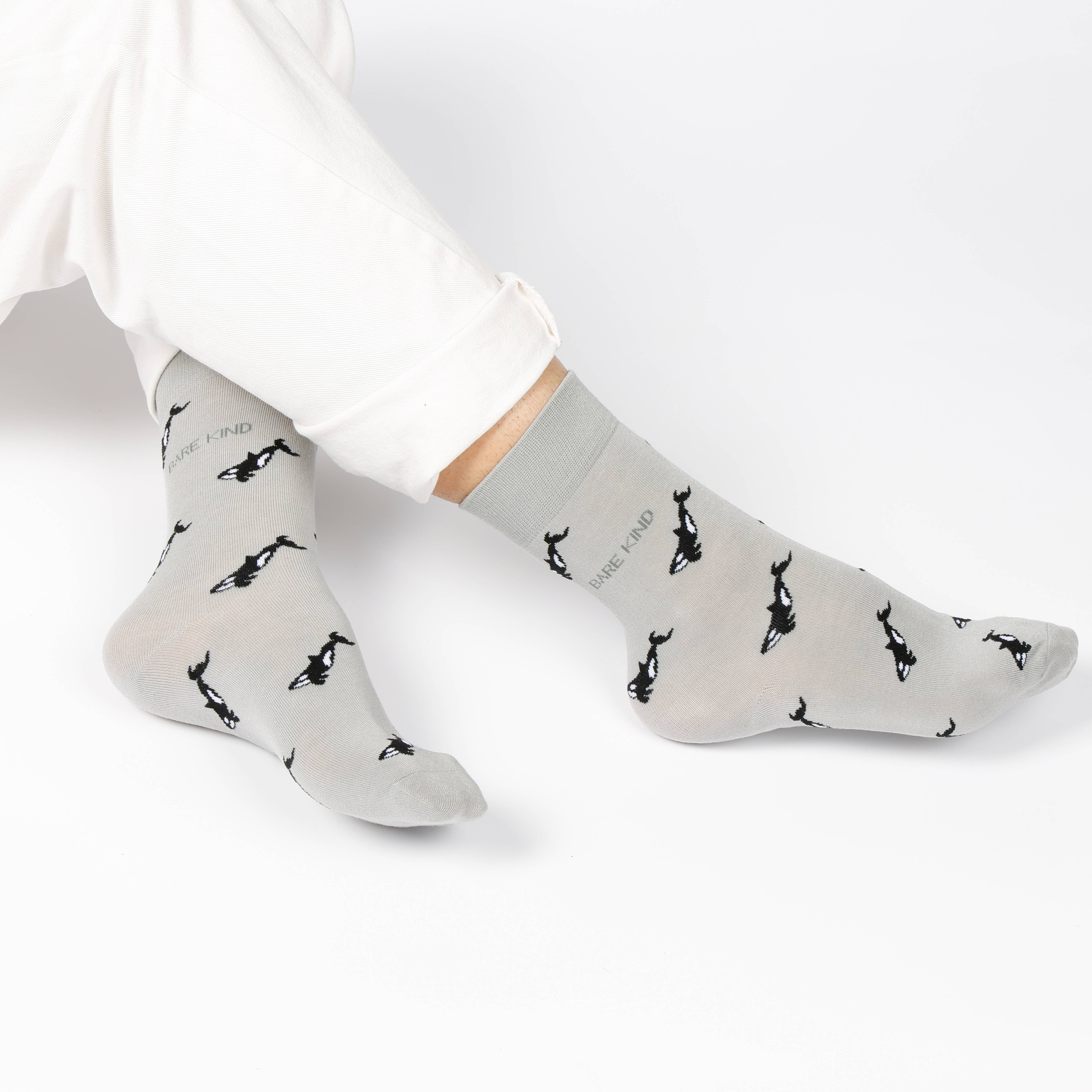 Grey Socks: Uk Adult Size 7-11