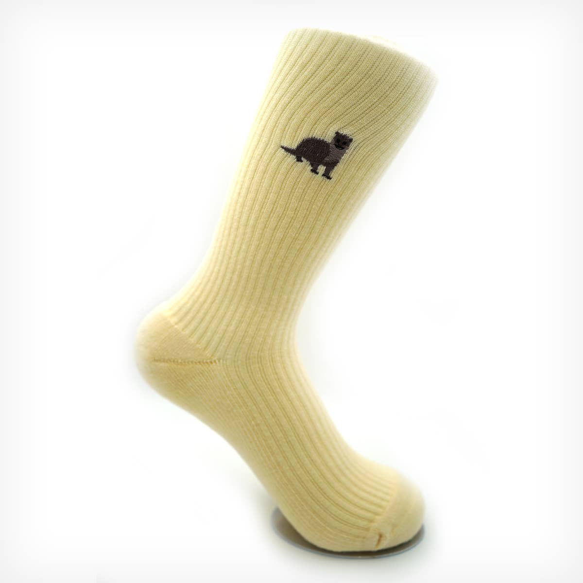 Bare Kind Adult Bamboo Ribbed Socks - Yellow Otter - Adult 7-11