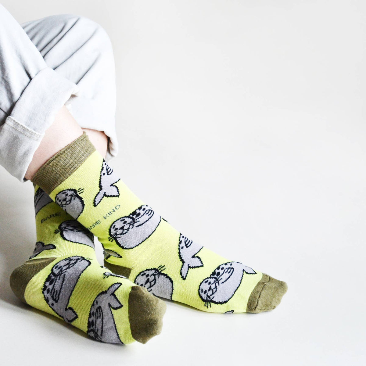 Bare Kind Adult Bamboo Socks - Green Seal - Adult 7-11
