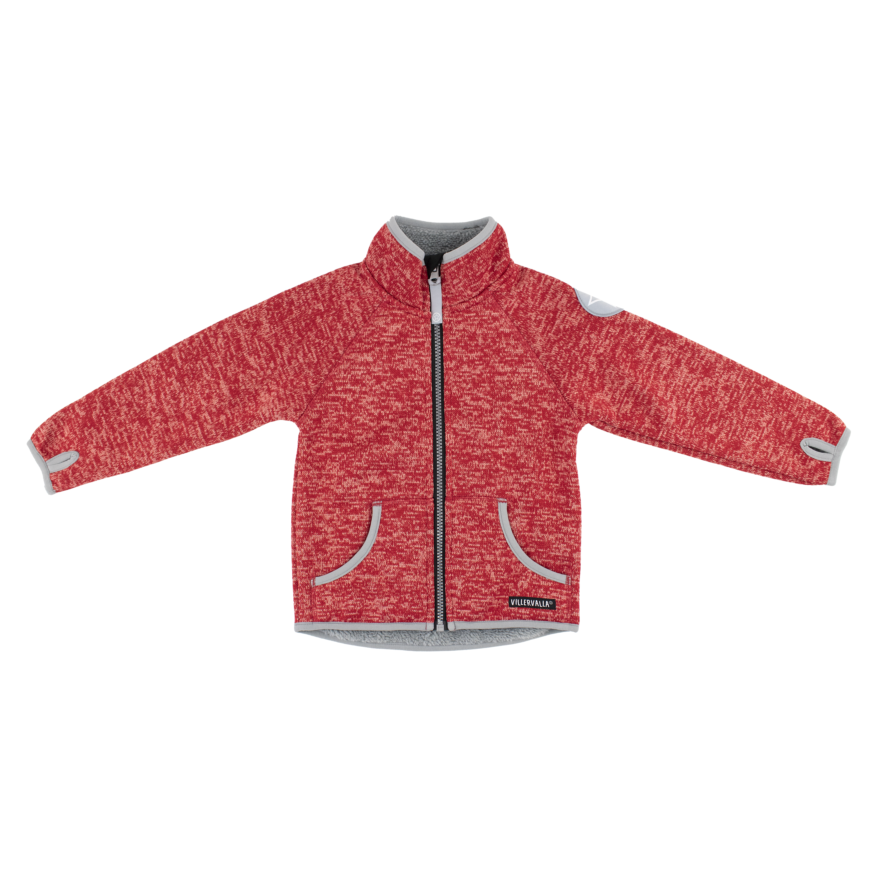 Villervalla Jacket WindBlock Pile Fleece - Salsa/Coral