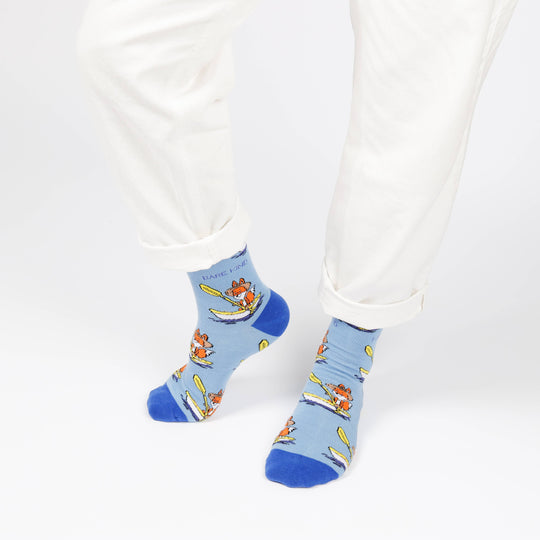 Bare Kind Fox Socks | Bamboo Socks | Blue Socks | UK Socks: UK Adult 7-11