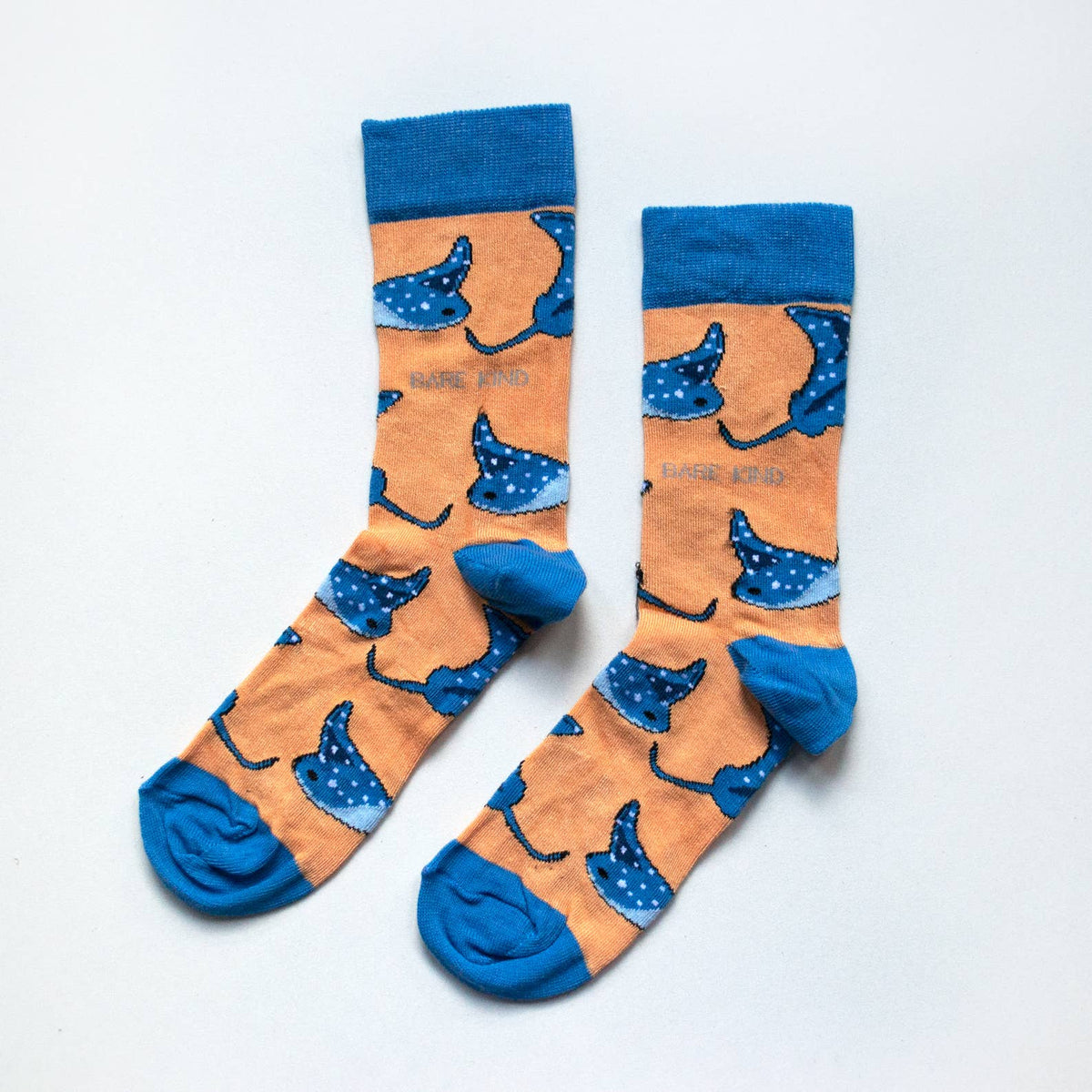 Bare Kind Adult Bamboo Socks - Coral Orange Ray - Adult 4-7