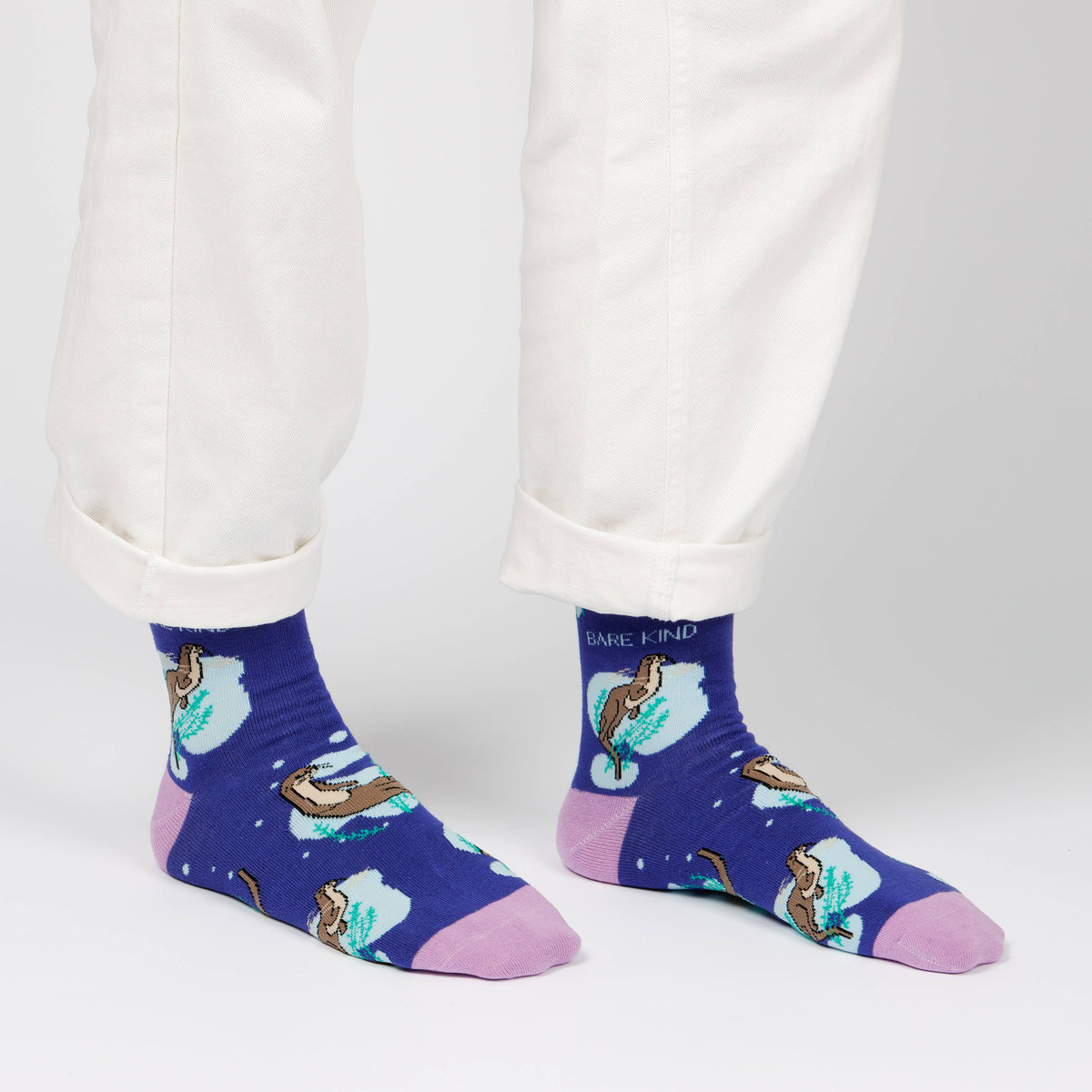 Bare Kind Kids Bamboo Socks - Blue Otter - Adult 7-11