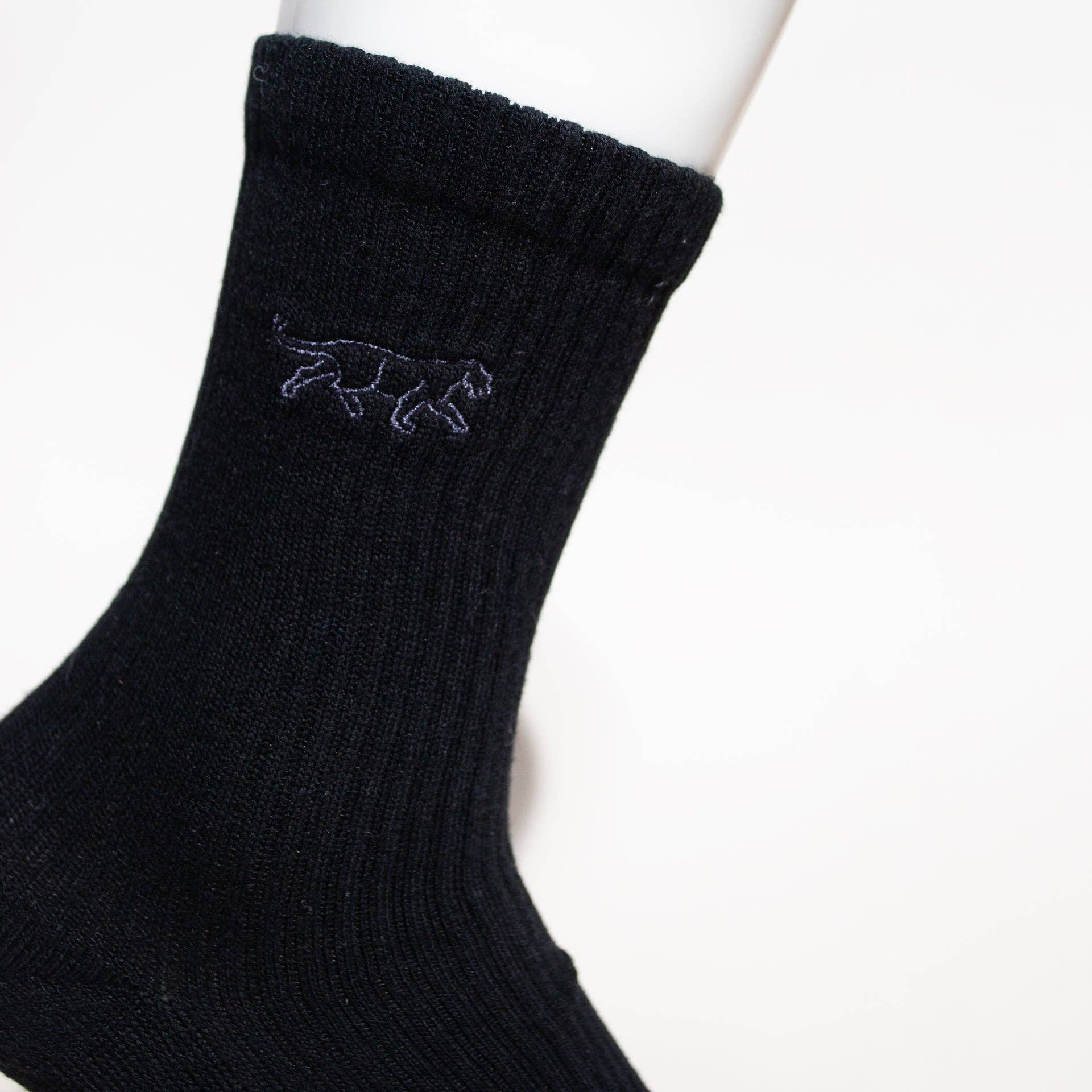 Black Socks: Black Panthers / Single Pair / UK Adult 4-7