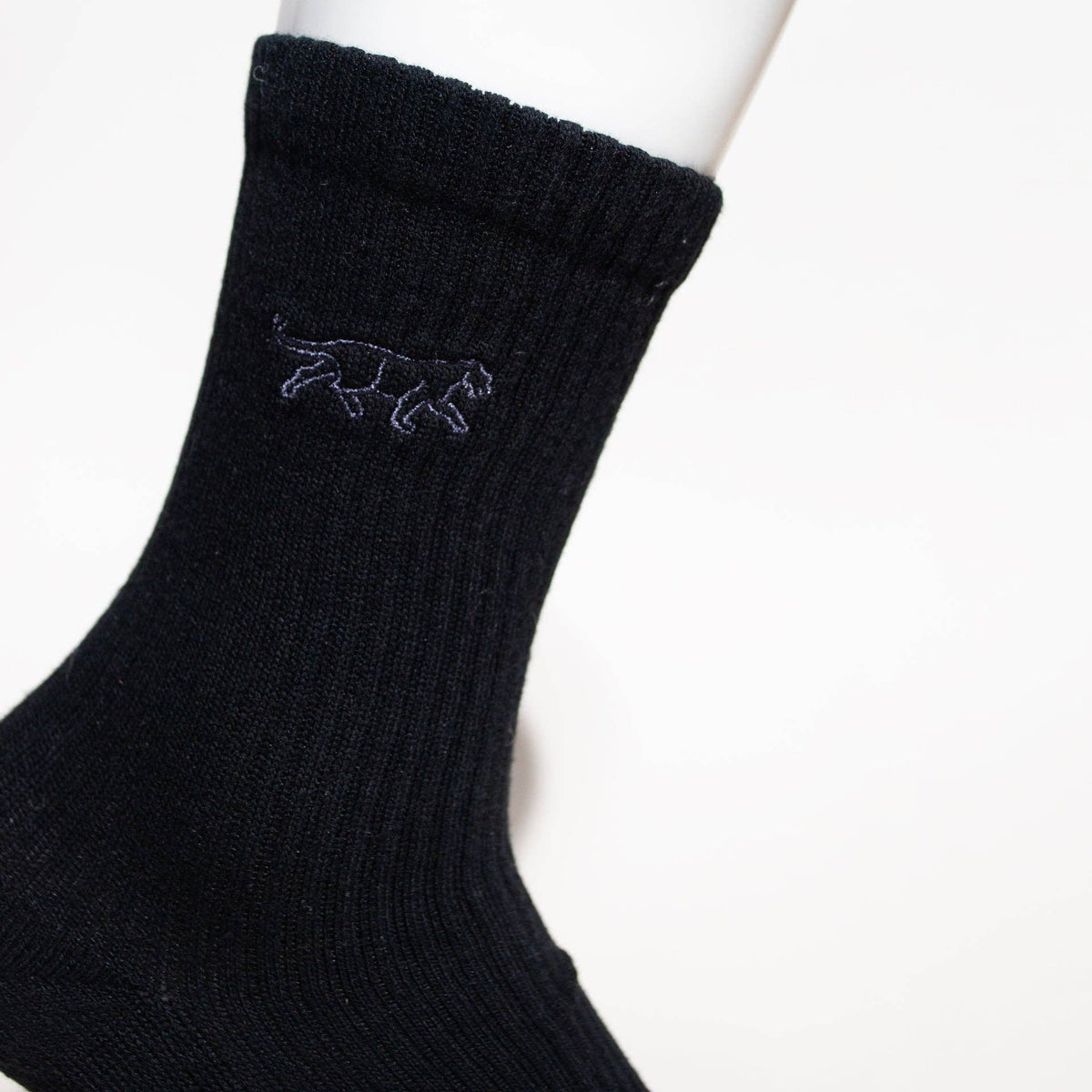 Bare Kind Adult Bamboo Ribbed Socks - Black Panthers - Adult 4-7
