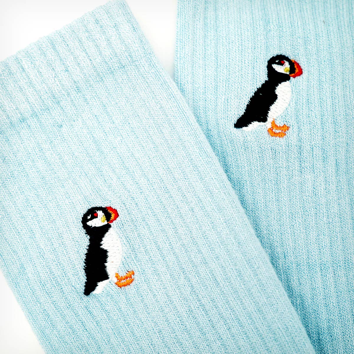 Bare Kind Adult Bamboo Ribbed Socks - Blue Puffin - Adult 4-7