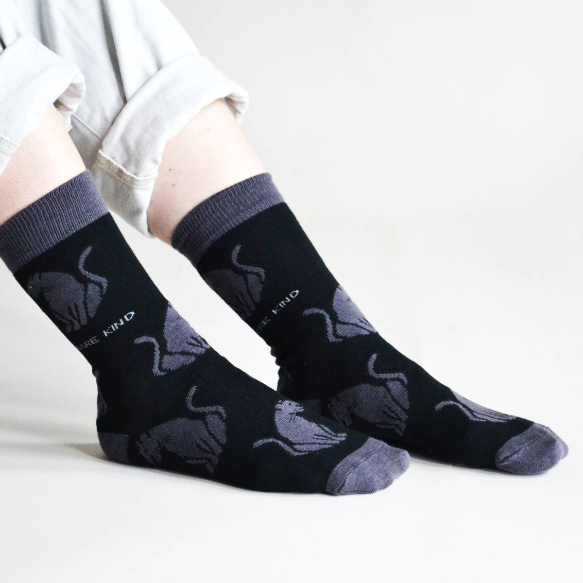 Bare Kind Adult Bamboo Socks - Black Panthers - Adult 11-15
