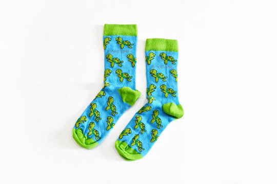 Bare Kind Turtle Socks | Kids Bamboo Socks | Aqua Socks | Ocean Socks: Turtles / Single Pair / Age 3-5yrs | UK Size Kids 6-9