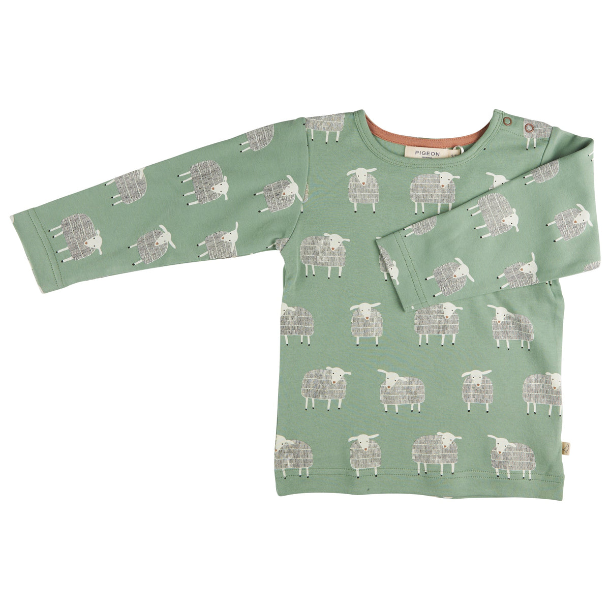 Pigeon T-Shirt Long Sleeve - Sheep Basil