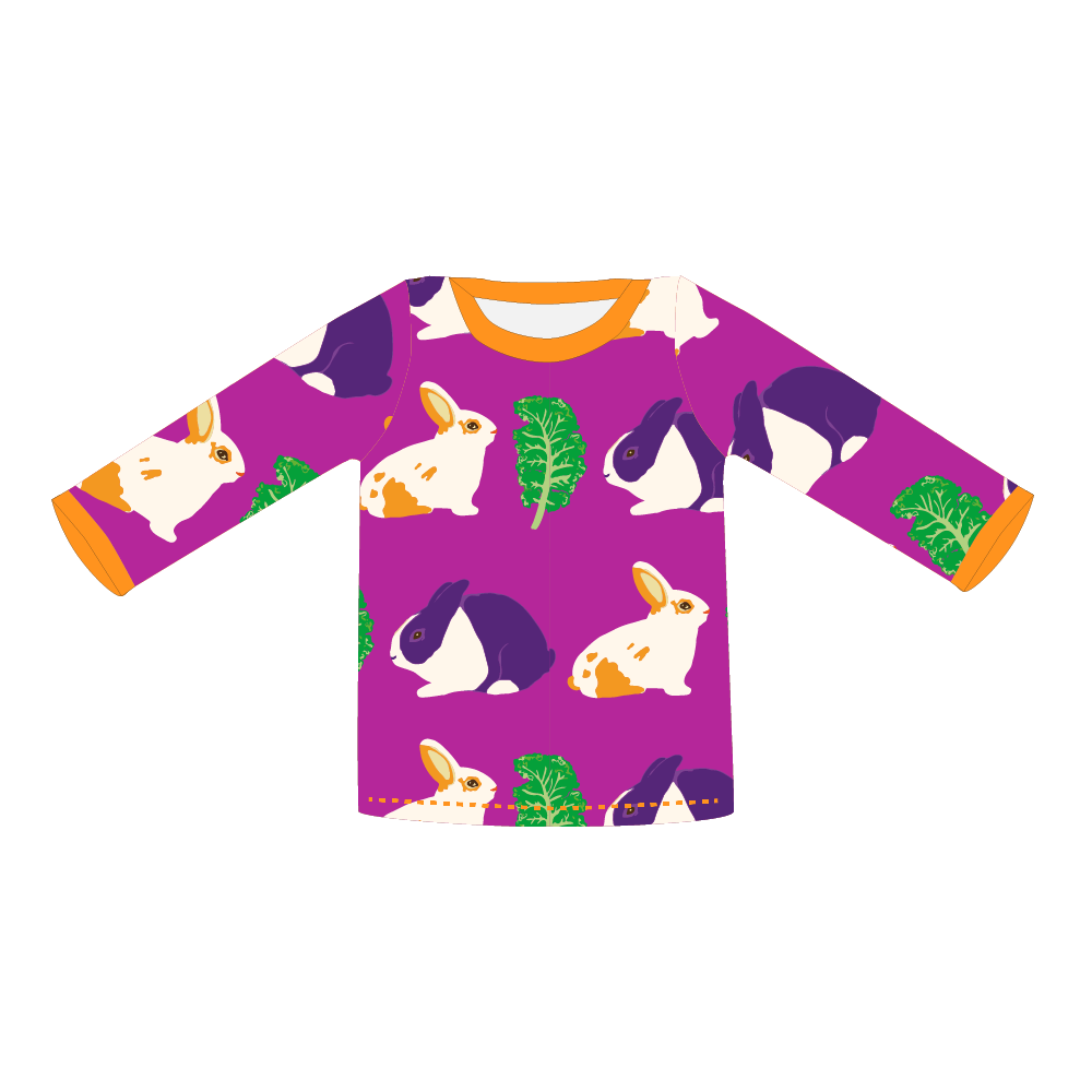 Pikolo T-Shirt Long Sleeve - Rabbit & Kale