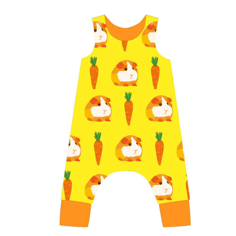 Pikolo Lined Dungarees - Guinea Pig & Carrot