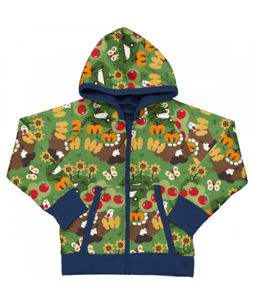 Maxomorra Cardigan Hood Reversible - Garden Love